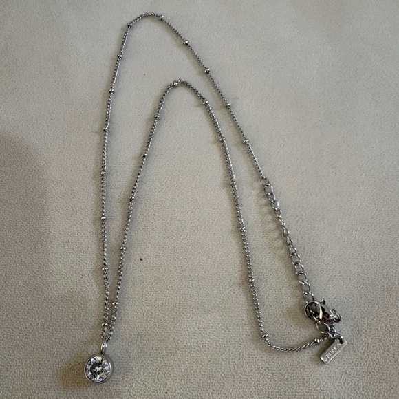 Silver April/Crystal Birthstone Necklace- Atolea - Picture 1 of 3